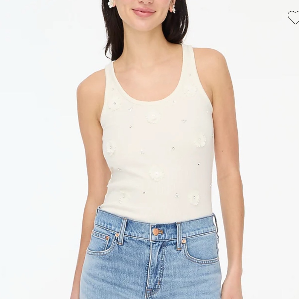 J Crew Factory Embellished Tank NWT